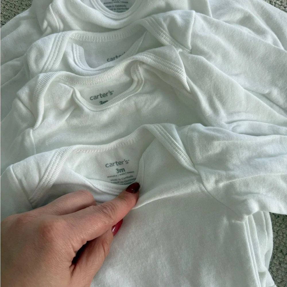 Carter's Classic White Baby Bodysuits Set